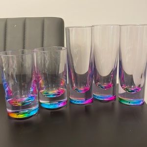 Rainbow drinking glasses